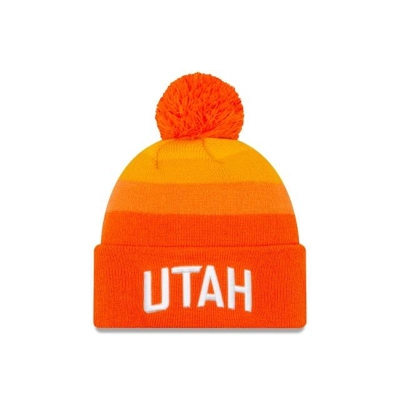 Sapca New Era Utah Jazz NBA 2019 NBA Authentics City Series Pom Knit Beanie - Galbeni